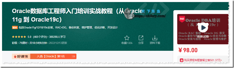 《51CTO Oracle数据库工程师入门培训实战教程（从Oracle11g 到 Oracle19c）》