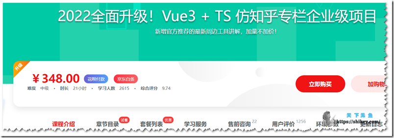 《Vue3.0（正式版） + TS 仿知乎专栏企业级项目（2022全新升级版）》