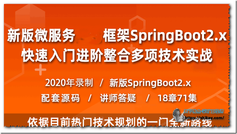 《全新版本Spring Boot 2.x全套视频教程 基础进阶实战 SpringBoot教程》