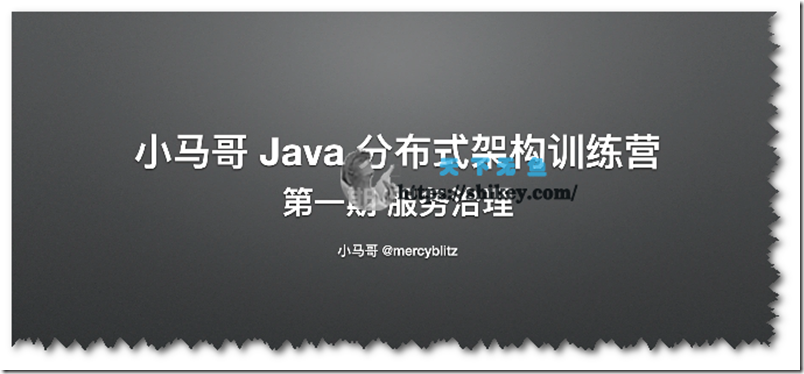 《小马哥 Java 分布式架构训练营 - 第一期 服务治理》